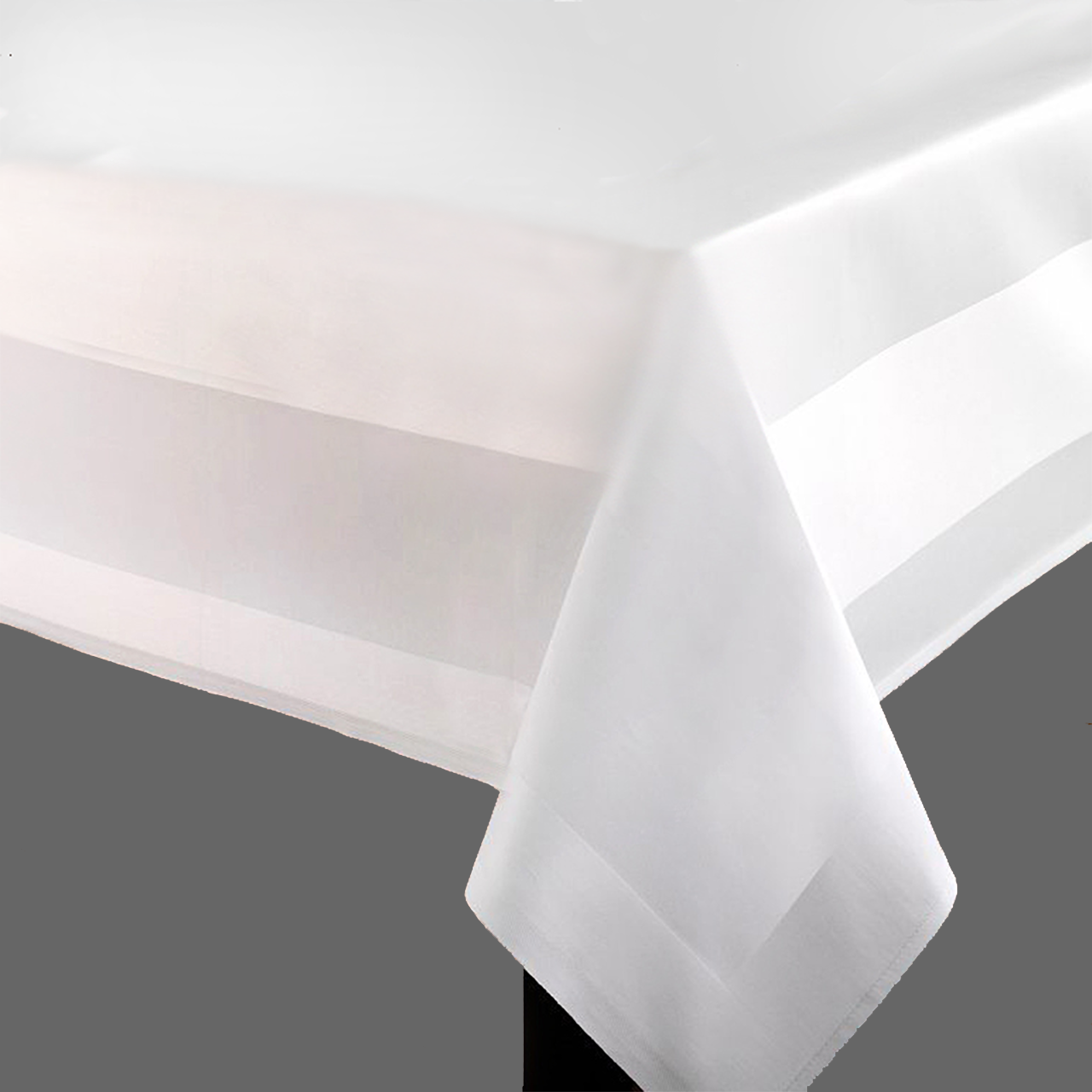 Gastro-Tischdecke weiß Atlasstreifen Gastro-Tischdecke weiß Atlasstreifen