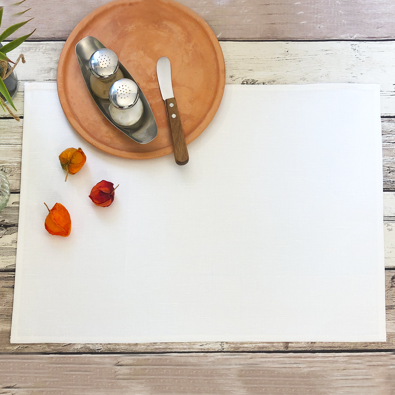 Gastro-Tischset Halbleinen Platzset weiß Gastro-Tischset Platzset Halbleinen weiß 35x50