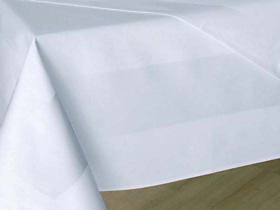 Tischdecke Tafeltuch 130x280 cm Gastroware Baumwolle  Atlaskante  weiß 