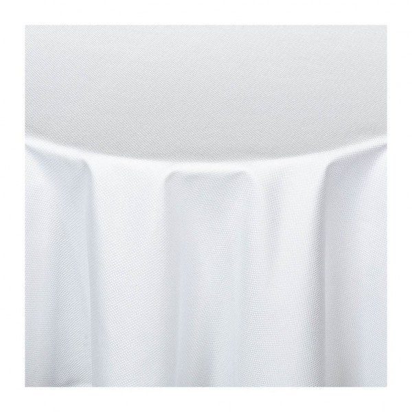 Gastronomy tablecloth, round, plain white, basket waeve Ø 180