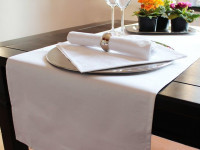 5 Tischdecken Vollzwirn Damast 130x190cm weiß Gastro Hotel Bistro Party Hochzeit 