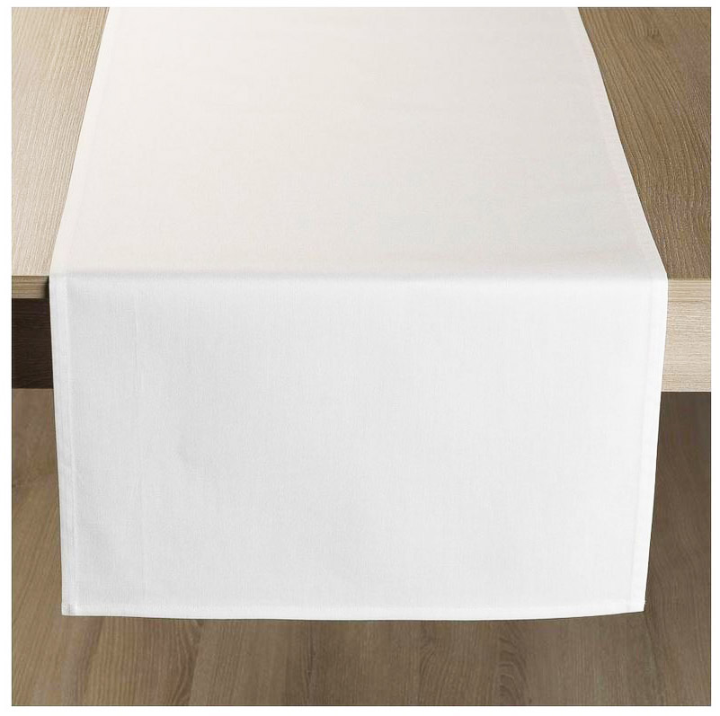 Gastro-Tischläufer, weiß, ohne Muster, 50x130 | GASTRO-Tischdecken online | Tischläufer
